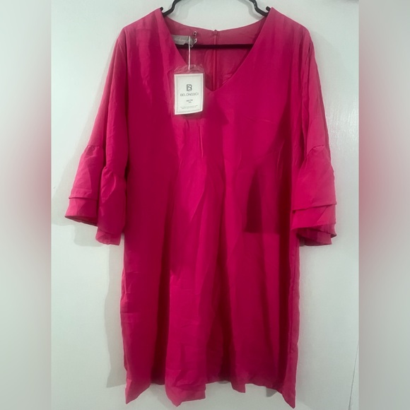 New Belongsci / Elegant Pink Midi Dress Size XL - Picture 2 of 8